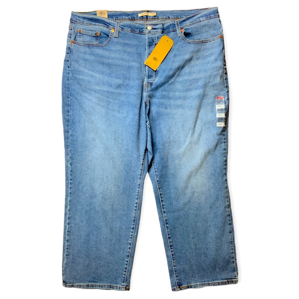 Levi’s Ribcage Straight Ankle classic wash button fly jeans Size 24W NEW - Picture 1 of 15